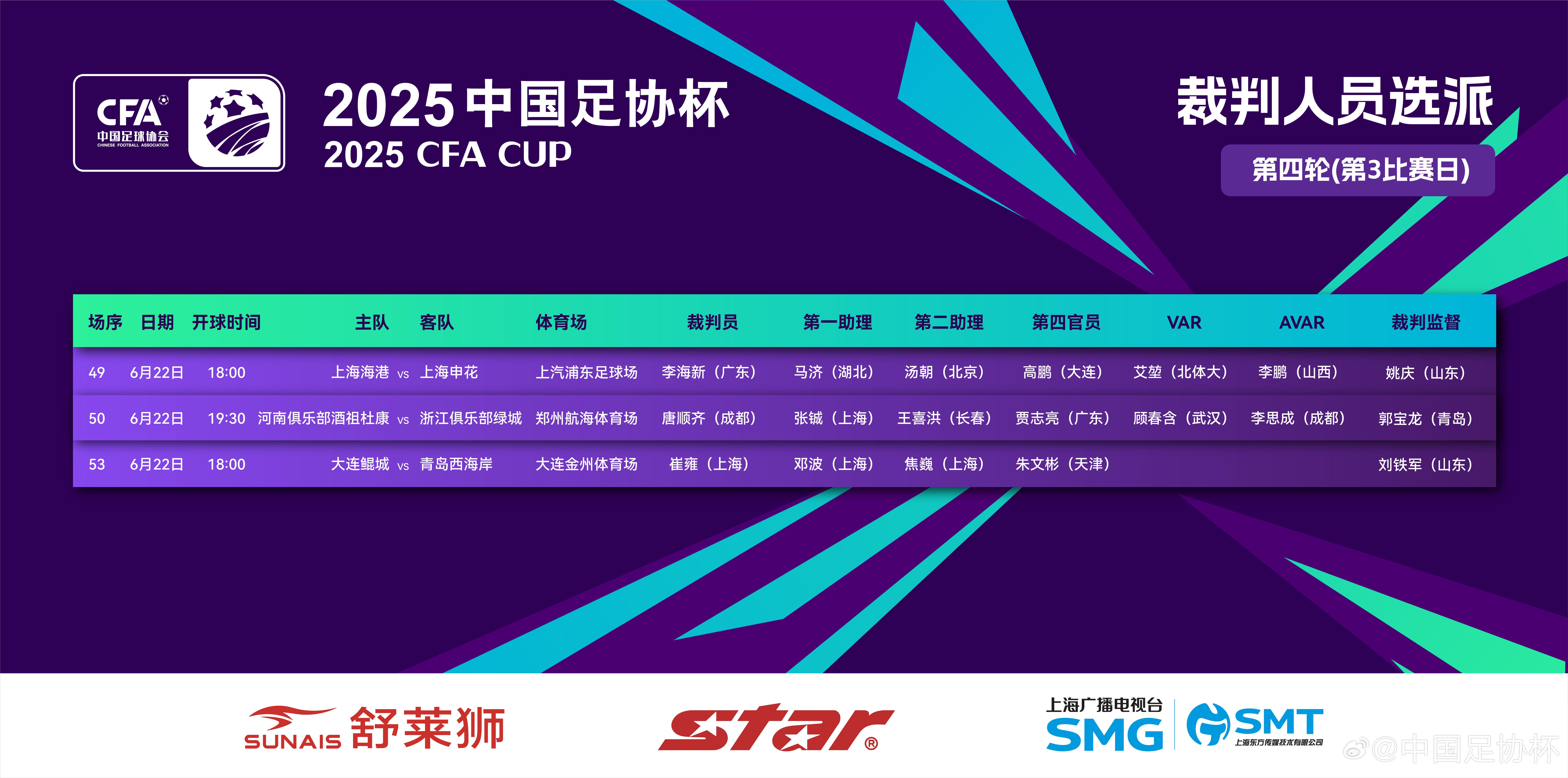 Thông tin trọng tài FA Cup hôm nay: Li Haixin sẽ là trọng tài trận derby Thượng Hải, Ai Kun sẽ làm VAR