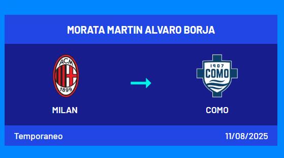 Quan chức Serie A: Morata gia nhập Como theo dạng cho mượn trong một mùa giải