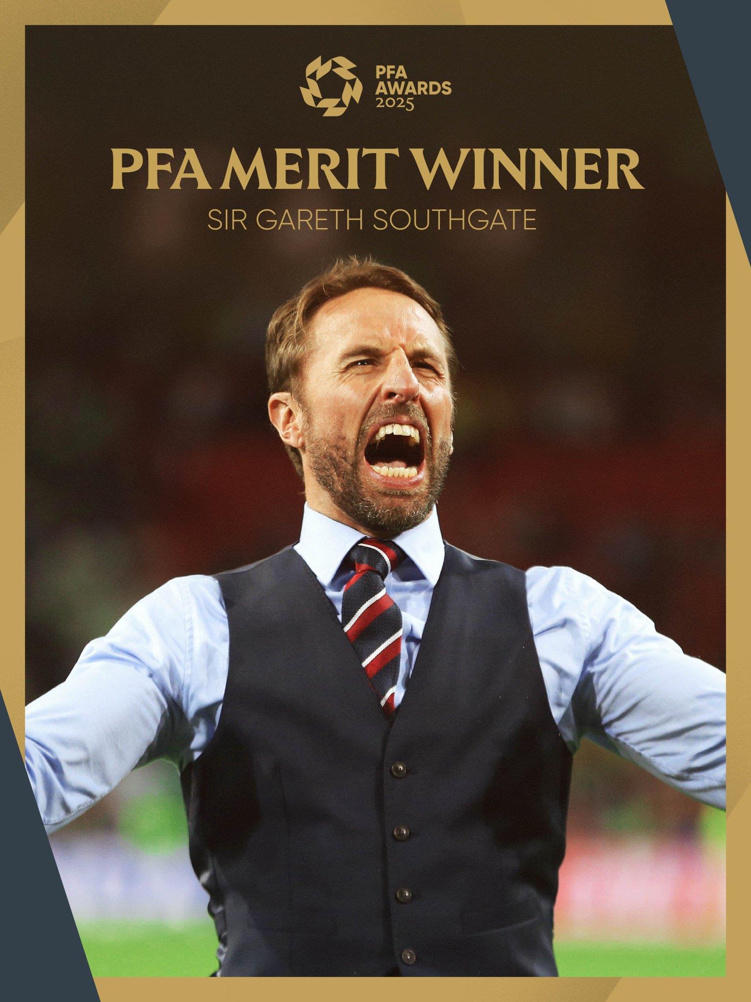 Chính thức: Southgate đã được trao Giải thưởng Đóng góp Xuất sắc của Hiệp hội Cầu thủ năm 2025 Chính thức: Southgate đã được trao Giải thưởng Đóng góp Xuất sắc của Hiệp hội Cầu thủ năm 2025